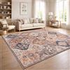Paco Home Tappeto Soggiorno Vintage Pelo Corto Stile Boho Lavabile Antiscivolo Facile Da Pulire Design Retro Moderno, Colore:Beige 1, Dimensione:240x340 cm
