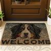Generic Zerbino di benvenuto con cane da montagna del Bernese, zerbino marrone per interni ed esterni, decorazione stagionale, antiscivolo, impermeabile, antipolvere, facile da pulire, 73 x 43 cm