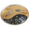 BRANDANI TAGLIERE SHANTI NERO PORCELLANA/BAMBOO CON 2 COLTELLI FORMAGGIO 52855