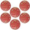 NAMAI - Set di 6 Tovagliette Sottopiatto Natalizie in Plastica, 38 CM Diametro, Lavabili e Riutilizzabili, Sottopiatti Natalizi, Idea Regalo (Rosso Oro)