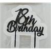 biribao Cake Topper Plexi 18 Anni Nero per torte
