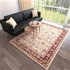 Mazovia Tappeto Salotto Moderno Pelo Corto - Tappeti Moderni Soggiorno - Tappeti Camera da Letto - Tappeti Salotto Grandi Dimesnioni - Motivo Orientale - Rosso Beige - 180x250 cm