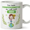 Mugffins Tazza Personalizzata in ceramica per SUOCERA 11 oz / 350 ml - In Tedesco - der Beste der Welt - Idea regalo per compleanno, anniversario, natale