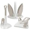 SICIGNANO CASALINGHI Sicignano | Set Portatovaglioli Portarotolo Portabicchieri, Plastica Riciclata, Colore Tortora - Accessori da Cucina Pratici e Salvaspazio, Organizzare Ottimizzare la Tua Cucina - Design Moderno