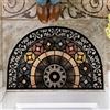 YongXinMY Zerbino semicircolare in stile bohémien, vintage con motivo con pietre, semicerchio, tappeto di benvenuto antiscivolo, assorbente, per interni, esterni, ingresso, bagno, cucina (R, 60 x 90