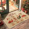 Generic Zerbino a forma di oche, con cappelli di Babbo Natale, sciarpe, rosso, lavabile, a basso profilo, decorativo, per ingresso, portico, bagno, ufficio, 73 x 43 cm
