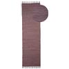 carpetfine Tappeto a tessitura Kilim Chindi Uni passatoia Malva 70x240 cm, tessuto a mano | Tappeto moderno reversibile in cotone per soggiorno e camera da letto con frange