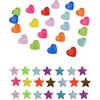 Zomiee - Set completo di 300 bottoni a pressione in resina plastica a scatto T5, misura 20 (1/2) a forma di cuore, colori arcobaleno assortiti (300 cuori e stelle a scatto)