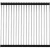 Generic Scolapiatti pieghevole per lavello in acciaio inox, ripiano per filtro dell'acqua per verdure e piatti, resistente al calore, organizer da appoggio (nero, 39 x 50 cm)