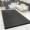 Paco Home Tappeto lavorato a mano in tessuto liscio 100% lana stile scandinavo in diversi colori, Dimensione:160x230 cm, Colore:Nero