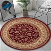 ESSMOKO Tappeto Rotondo In Stile Marocchino In Imitazione Cashmere, Per Decorare Il Soggiorno E La Facile Da Pulire, Antiscivolo, Classico Motivo Rosso, 60 cm