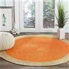 Ripaz Vogue Ripaz Vouge - Tappeto rotondo in iuta, colore: Arancione con bordo beige, intrecciato a mano, per soggiorno (150 x 150 cm)