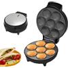 Generic Macchina per cupcake elettrica, macchina per torte con rivestimento antiaderente da 1000 W, riscaldamento su entrambi i lati per 7 cupcake, adatta per cotture di compleanni, snack e dessert