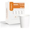 marketcaffe 1000 Bicchieri Bianco in cartoncino 180 ML carta monouso usa e getta acqua caffè the cappuccino cioccolata bicchiere nero bevande calde biodegradabili compostabili e riciclabili