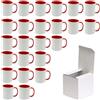 AL PRODUCTION Set Tazze per Sublimazione in Ceramica Bianca 330ml - Tazza Mug di Categoria AAA inclusa di Scatola per Gadget e Personalizzazioni - Made in Italy (Rosso, 24 Unità)