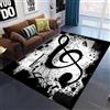 Generic Tappeti 3D - Moderno Tappeto Pelo Corto - Tappeti Moderni Soggiorno - Tappeti Camera Da Letto - Tappeti Salotto Grandi Dimesnioni - Note Musicali Creative In Bianco E Nero 200 X 300 Cm -0A5T8I5G1V7O5V