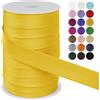 LEREATI Sbieco per Bordare 25mm x 50m Fettuccia in Raso Nastri in Sbieco per Cucito a Doppia Piega, Nastro per Tappezzeria per Cucito Bunting Cucitura Trapuntatura Orlatura (Giallo Chiaro)