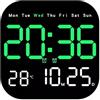 FACULX Grande orologio da parete digitale a LED con telecomando, display temperatura, data, settimana, regolazione del conto alla rovescia e controllo della luminosità (verde)