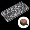 Generic 10 fori a forma di tazza da tè in policarbonato trasparente stampo per cioccolato 3D tazza da tè stampi per gelatina caramelle stampo fai da te stampo per cioccolato stampo per dolci caramelle