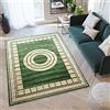 TAPISO Turmalin Tappeto Soggiorno Camera Letto Cameretta Sala da Pranzo Design Moderno Astratto Morbido Cornice Rosetta Rotonda Verde Oro Pelo Corto 200 x 300 cm