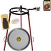 COMBOI Paellero gas butano kit bruciatore 30 cm, paellera 42 cm, supporto a 3 gambe, livello, grembiule, ricettario digitale