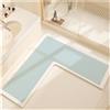 Generic Tappeto angolare a forma di L, tappetino da bagno in stile cartone animato, assorbente, antiscivolo, a forma di L, resistente allo sporco, resistente all'usura, lavabile (blu, S)