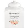 Maverton Biscottiera in ceramica, stampa personalizzata | Barattolo da cucina 3 L, protezione ermetica del barattolo per dolci, pensiero speciale per la donna, rose cremose