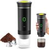 Kouamor Macchina per caffè espresso portatile, macchina per caffè espresso, macchina da caffè elettrica 3 in 1, capsula grande, piccola capsula, caffè in polvere, per campeggio, camper, ufficio, casa,