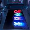 CARPETIA tappeto area gamer antiscivolo design neon piatto facile da curare soggiorno ambiente moderno elegante richiamo visivo resistente in nero e colori neon 50 x 120 cm