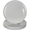 Youngever 9 Pacchi Grandi Piatti di Plastica 25cm, Piatti da Tavola (Grey)