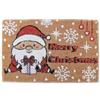 INTRECCI Zerbino Rettangolare Natalizio a Pelo Corto in Cocco: Pulizia Efficace e Sicurezza Antiscivolo per l'Esterno, Tappetino Ingresso Addobbi di Natale (40x60 cm, Babbo Merry Xmas)