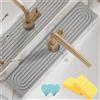 GLSAYZU Vassoio per lavello in pietra ad asciugatura istantanea, ad asciugatura rapida, paraspruzzi per cucina, tappetino assorbente per rubinetto del bancone del bagno (grigio, 60 x 10 cm)