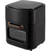 MEELRYD Friggitrice digitale multifunzione ad aria calda, 1400 W, mini forno con touch screen a LED, circolazione dell'aria rapida, timer da 65 minuti, 80-200 °C, 15 l, spegnimento automatico, nero