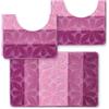 CASAbella Tappeto da Bagno Antiscivolo in Microfibra, tappeto singolo o Set da 3 Pezzi, Colori Brillanti, fondo in gomma antiscivolo. Mod. ENEA (Rosa, set (50X80 + 2PZ. 50X40))