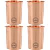 Fashnkart Bicchieri in rame puro Set di 4 bicchieri per acqua potabile Ayurveda Health Pure Tumblers Tazze in rame 10,14 Oz 300 Ml (semplici)