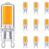 Azanaz Lampadina G9 LED COBg ad alta luminosità AC 220V sostituisce la lampadina G9 alogena, lampadina G9-COB mini illuminazione a 360°, senza sfarfallio, 10/pz. (Warm light, 14 mm x 50 mm (3 W))