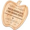 Maverton Tagliere in legno di faggio, incisione personalizzata | Battilardo, a forma di mela, dimensioni 32cm x 28cm, pensiero speciale per la coppia, regalo di Natale, nonna e nonno