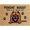 Social crazy Tappeto zerbino personalizzato - con nome cane divertente Chow Chow Perchè bussi - cocco naturale ideale per ingressi (Cocco Naturale, 60x40 cm)