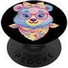 Space Lover Kawaii Whimsical Portrait Gr Carino Alien Fantasy Personaggio Ritratto Grafico Blu Rosa PopSockets PopGrip Adesivo