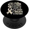 Fight Lung Cancer North Viking Warrior Ogni respiro una vittoria - Viking Fight Lung Cancer - Norreno PopSockets PopGrip Adesivo