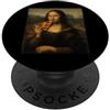 Da Vinci Inspired Merch Mona Pizza Leonardo Da Vinci Divertente Pizza Monna Lisa PopSockets PopGrip Adesivo