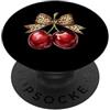 Coquette Bow Aesthetic Cherry Graphic Wo Leopard Bow Cherry Coquette Ribbon Estetica Signore PopSockets PopGrip Adesivo