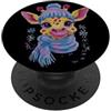 Whimsical Pastel Safari Face Character G Sciarpa blu grafica carina giraffa ritratto invernale amante degli animali PopSockets PopGrip Adesivo