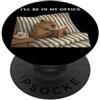 Funny Retro Cute Nerdy Books Reading Lov Capybara Sarò nel mio ufficio Bookworm Nerd Reader Vintage PopSockets PopGrip Adesivo