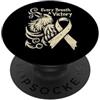 Fight Lung Cancer North Viking Warrior Cancro ai polmoni del corvo vichingo - Norreno ogni respiro una vittoria PopSockets PopGrip Adesivo