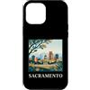 Sacramento Travel Art Studio Custodia per iPhone 12 Pro Max Arte urbana retrò dello skyline del Campidoglio di Sacramento, California
