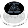 Clogged Toilet Funny Bathroom Restroom Ho intasato il tuo bagno Unhinged Alpha Wolf Funny Brainrot PopSockets PopGrip per MagSafe