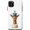Funny Cute Birthday Boy Birthday Girl Ki Custodia per iPhone 11 Pro Max Giraffa torta di compleanno cappello e candela celebrazione