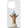 Funny Cute Birthday Boy Birthday Girl Ki Custodia per iPhone 13 Pro Giraffa torta di compleanno cappello e candela celebrazione