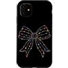Coquette Bow Aesthetic Christmas Graphic Custodia per iPhone 11 Luci di Natale Coquette Bow Ribbon Holiday Girls